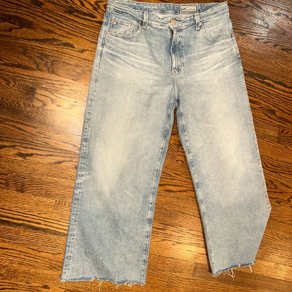AG Contour 360 Jeans, SAIGE Wide Leg Crop, High Rise Sz 31 - Picture 1 of 11
